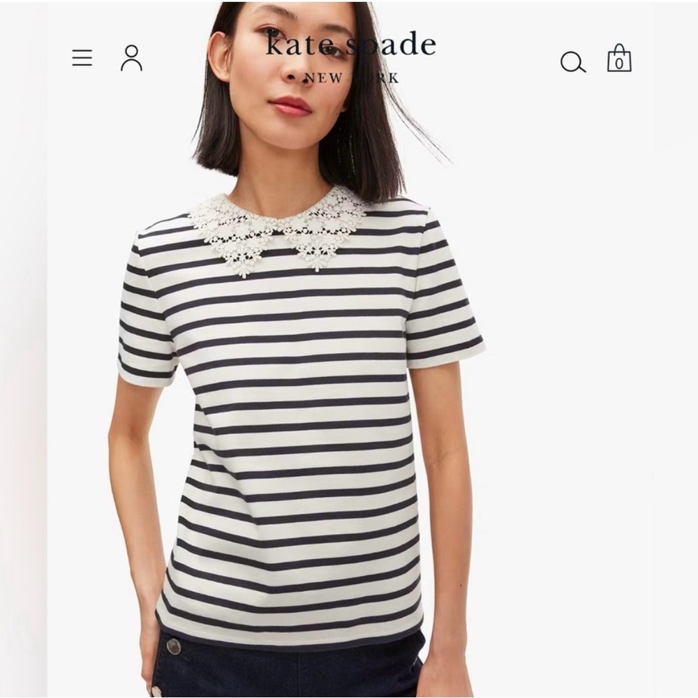 Kate Spade Navy and White Striped Top